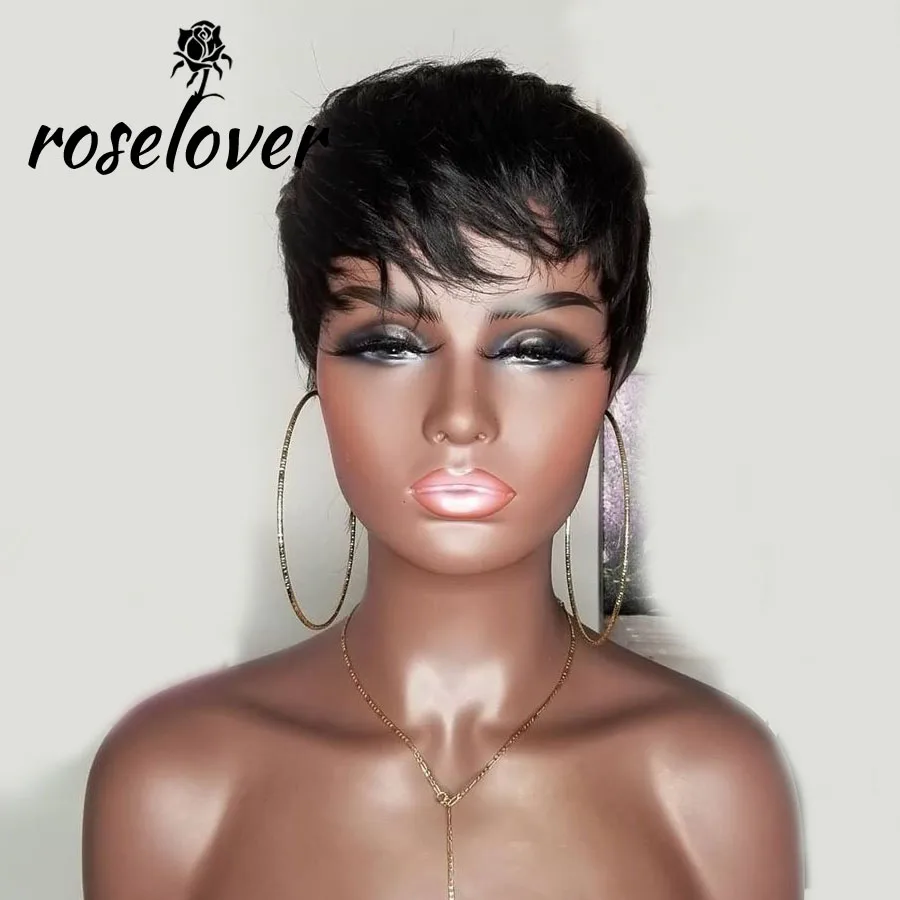 ROSELOVER 150% парики с высоким коэффициентом вырезания Фея естественный черный цвет
