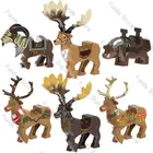 Одиночная продажа, эльфы Megaloceros, Рождественский олень, лошадь, крепление, животные, средневековые строительные блоки, детские игрушки, подарок 1751