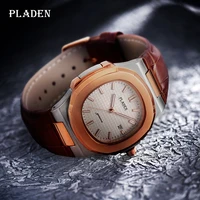 watch men 2020 pladen brand fashion white dial leather strap watches for male luxury hight quality waterproof businless clock