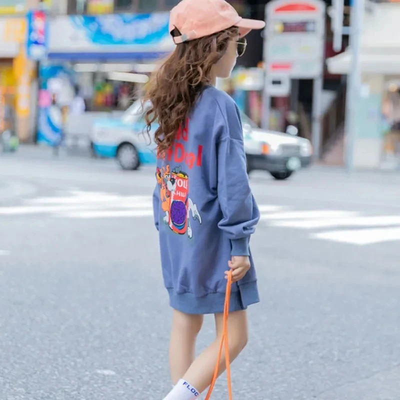 

2021 Cartoons Spring Autumn Tops Hoodies Girls Sweatshirts Jacket Coat Kids Overcoat Outwear Teenager Party Clothing 6 8 10 12 Y