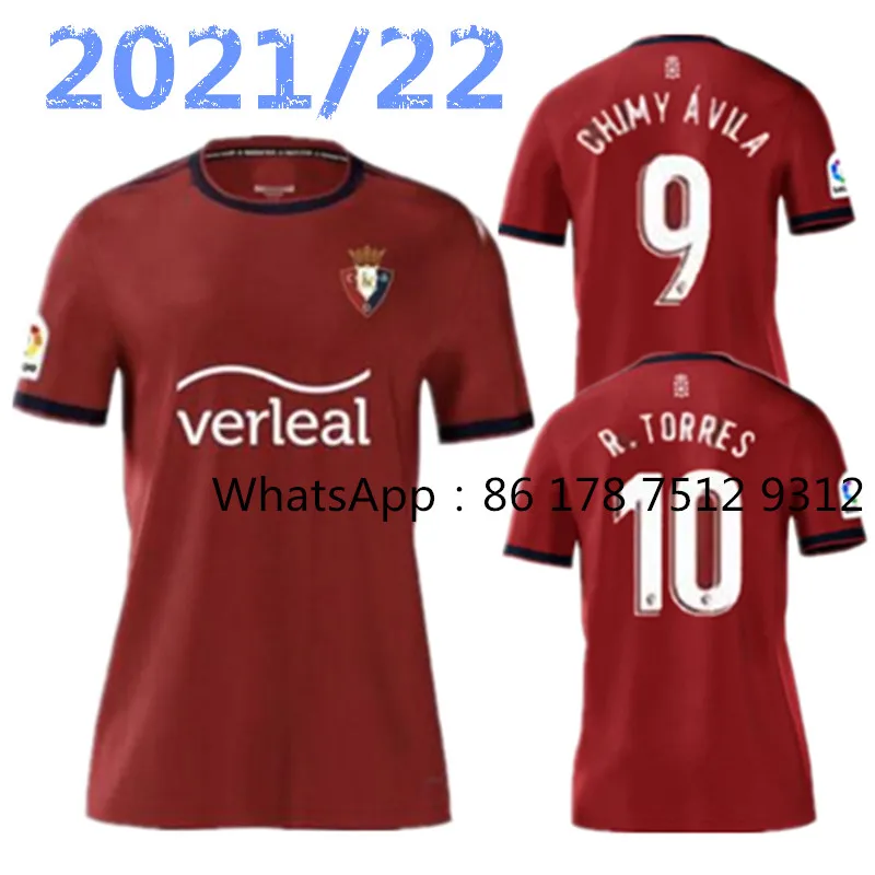 Футболка Osasuna 2021/22 с логотипом бесплатная доставка 2021 22 Торрес футбольная рубашка