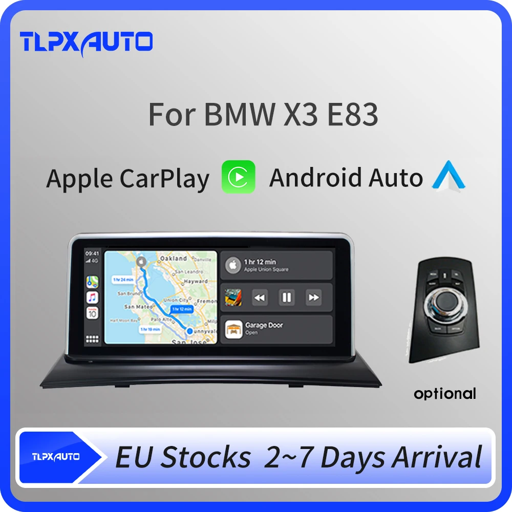 10 25 &quotБеспроводной автомобильный мультимедийный блок Apple CarPlay Android для BMW X3 E83 2003