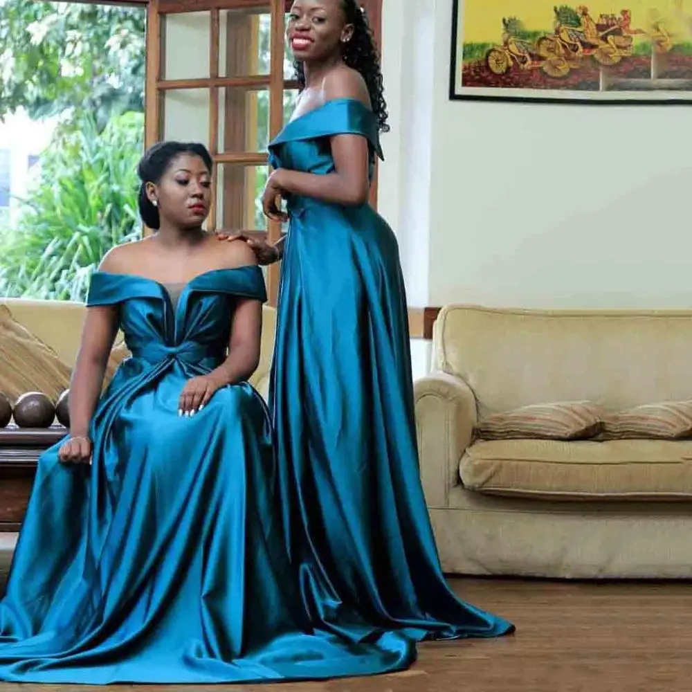 

Hot South African Satin Evening Dresses Off the Shoulder A Line Sweetheart Floor Length Prom Dress Formal Party Wear