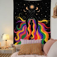 xiaomi indian moon phase girl mandala tapestry wall hanging boho decor macrame hippie witchcraft tapestry wall decoration cloth