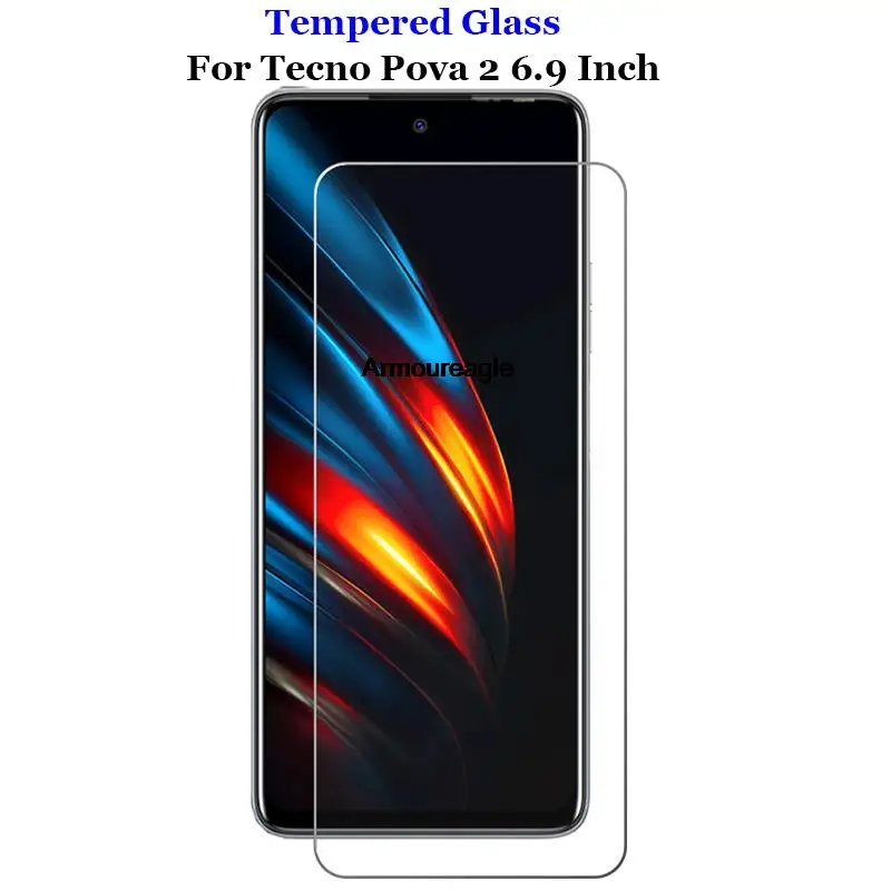 

Guard Shield On Clear Protect For Tecno Pova 2 Pova2 6.9" HD Tempered Glass Safety 9H Screen Protector Protection Film