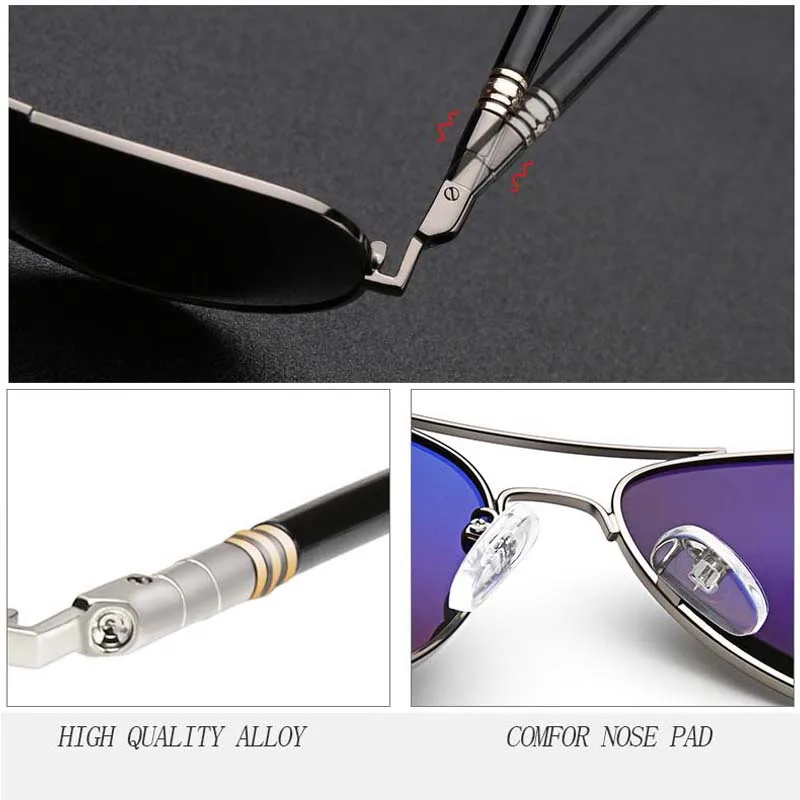 Мужские Солнцезащитные очки-авиаторы высококачественные поляризационные очки в