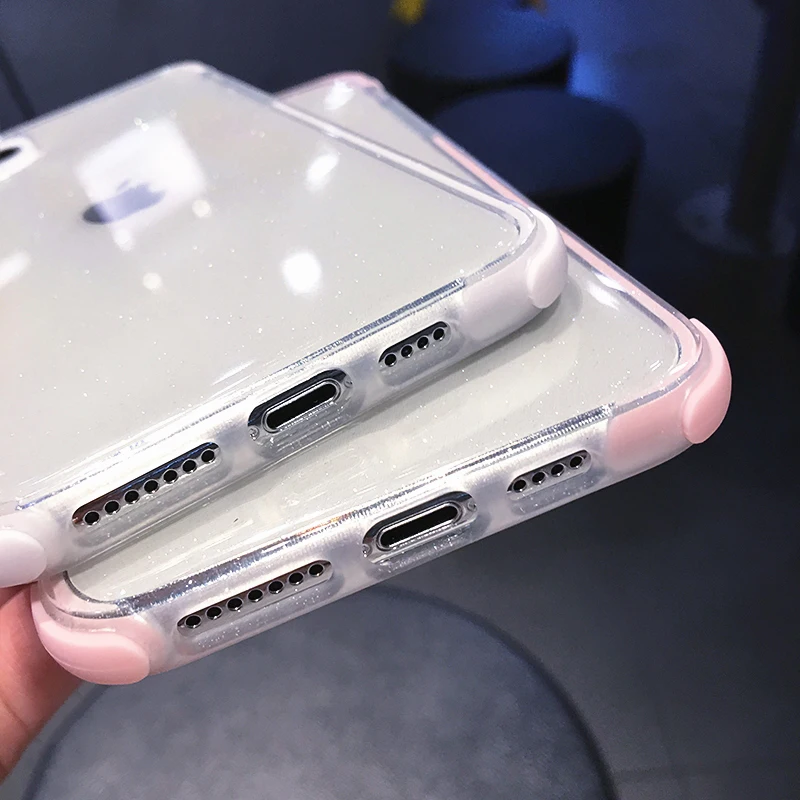 Противоударный блестящий чехол для телефона iPhone 13 12 11 Pro Max XR X XS 8 7 Plus 12Mini