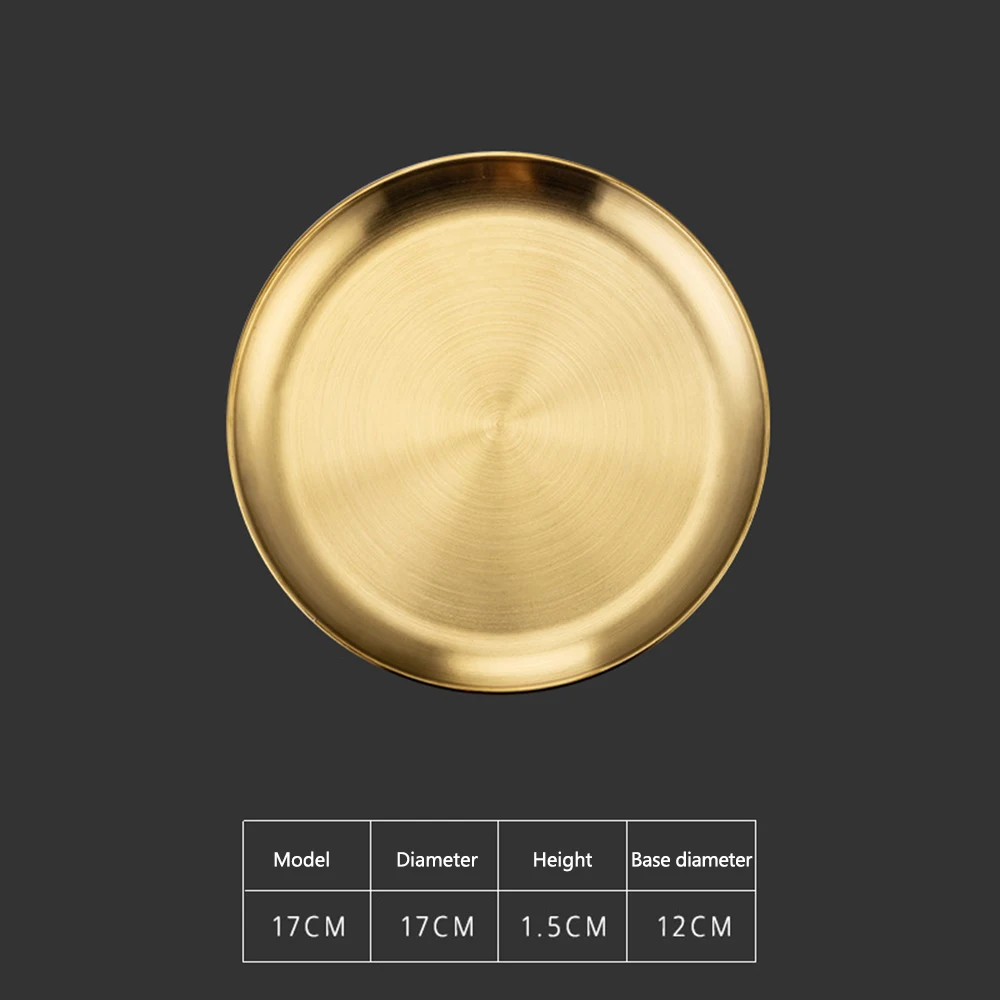 

European Style Dinner Plates Gold Dining Plate Serving Dishes Round Plate Cake Tray Western Steak Round Tray Kitchen Plates