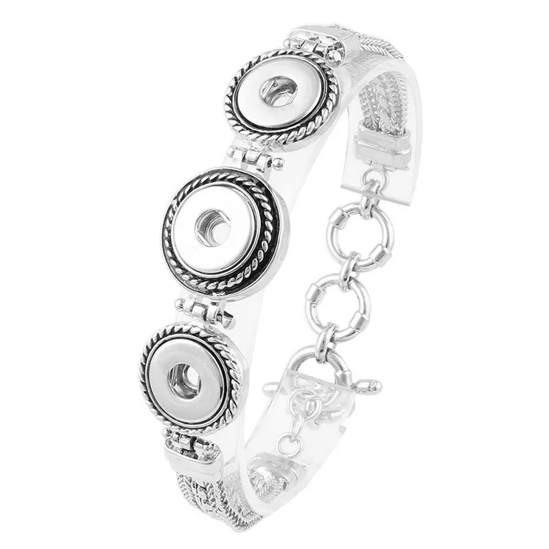 Лидер продаж сменный Браслет на застежке и браслеты с 3 кнопками металлические