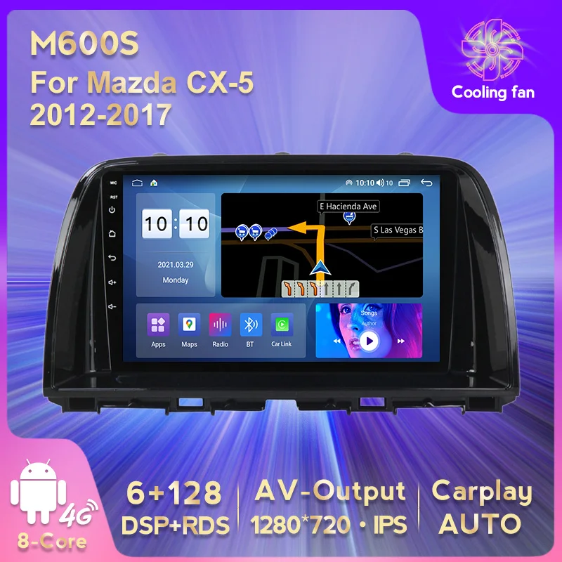 

Автомобильный видеоплеер 6 + 128G HD IPS для Mazda CX-5 2012-2017 мультимедийный GPS-навигатор встроенный Carplay Авто WIFI 4G LTE DSP