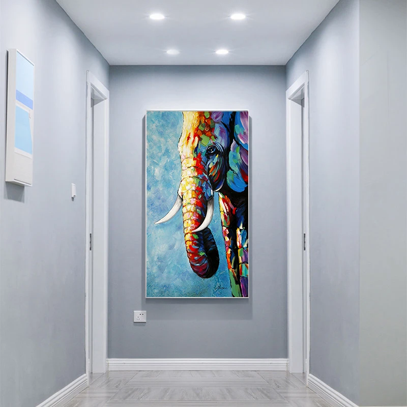 Картина на холсте с изображением слона Настенная картина цветовая печать