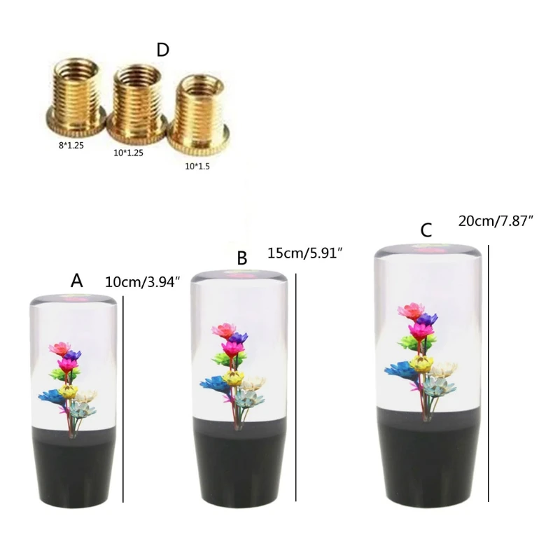 

Q9QD Manual Gear Stick Shifter Knob Car Modification Real Flowers Shift Knob Universal Shift Head M10X1.5 M10X1.25 M8x1.25