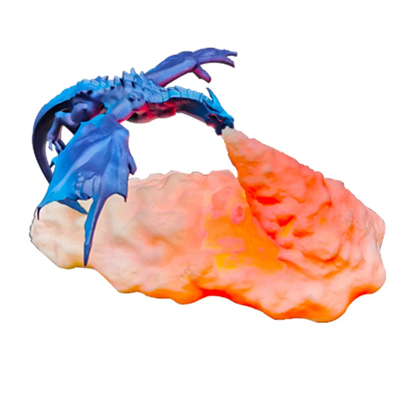 

3D-Printed Fire Breathing Dragon Bedroom Creative Night Light Decorate Rechargeable Table Lamps LED
