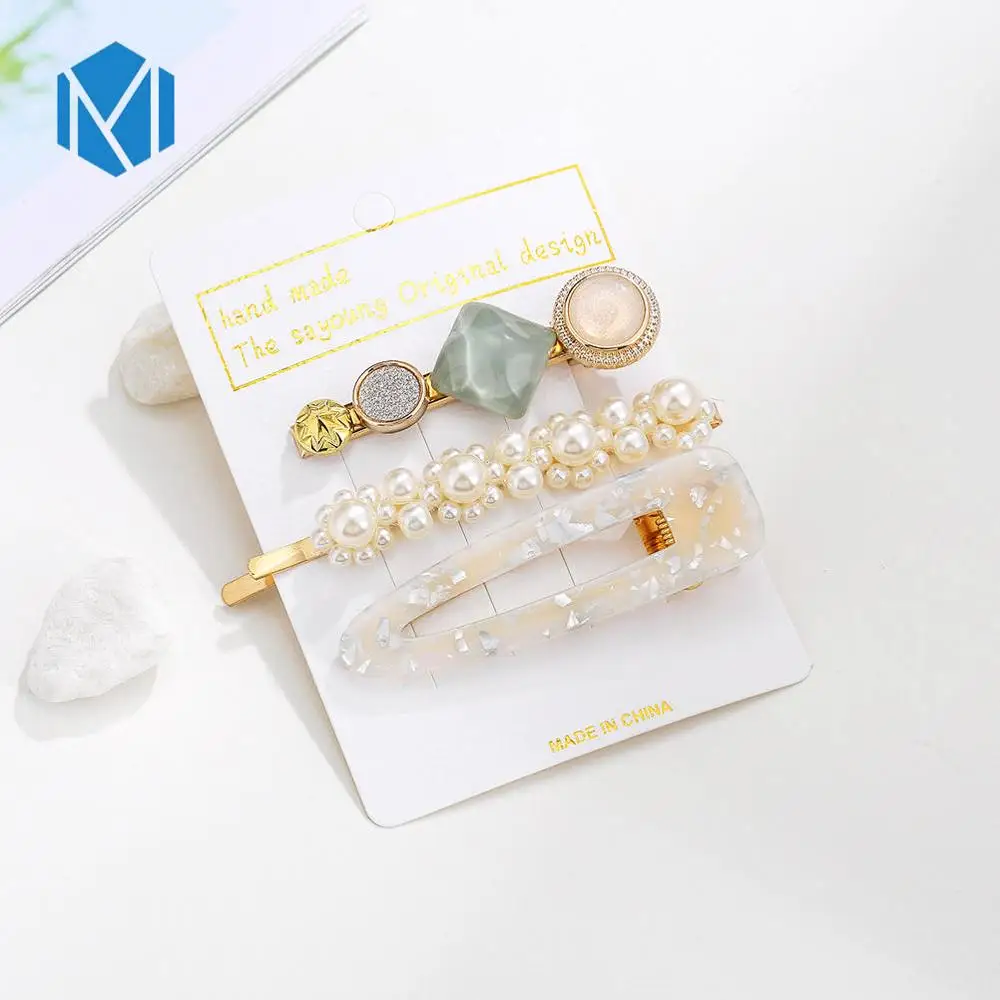 3pcs drop white M MISM INS Круглый корейский Кристалл Сплав заколки для волос Макарон цвет заколки BB шпильки Заколки для женщин обувь девочек аксессуары для волос - Цвет: 3pcs drop white