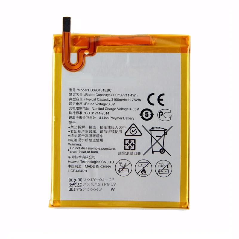 

Original antirr HB396481EBC Rechargeable Li-ion phone battery For Huawei ASCEND G7 PLUS HONOR 5X G8 G8X RIO L03 -UL00/TL00/AL00