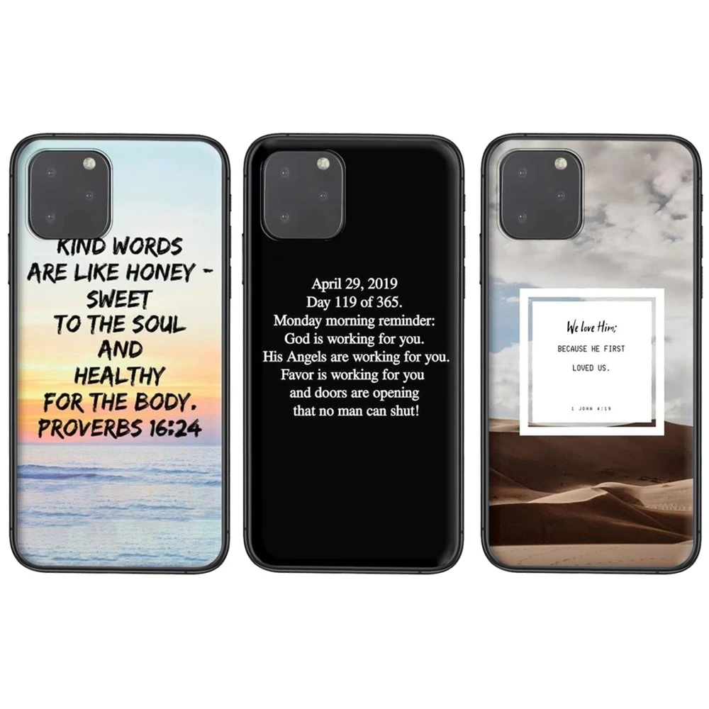 Библейские Писания Лучшая цена черный чехол ТПУ силиконовая задняя крышка для