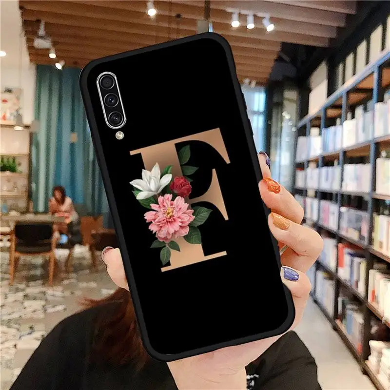 

Custom name Letter flower Phone Case For Samsung Galaxy A 3 6 7 8 10 21 01 11 31 91 10S 20S 30S 50S PLUS