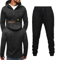 2 pieces sets tracksuit men hooded sweatshirtpants pullover zipper hoodie coat sportwear suit casual men clothes size s 4xl