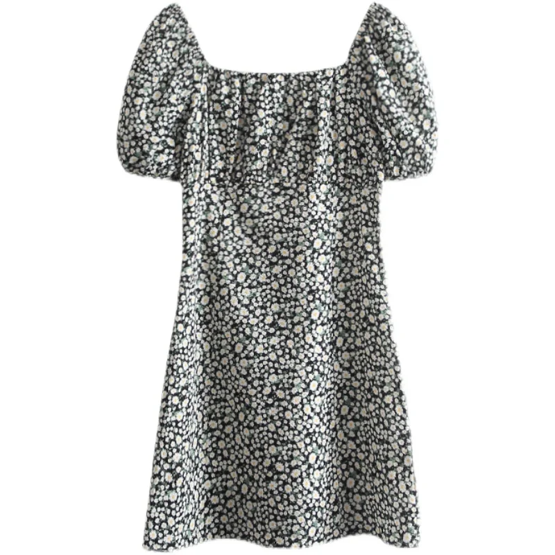 

summer women floral beach short sleeve dress 3023#