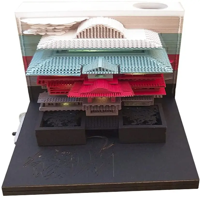 

3D блокноты для записей, супер крутая бумажная скульптура, заметка, японское древнее кавайное мультяшное здание, праздничные подарки