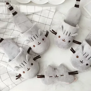 Тапочки плюшевые с мультяшными животными, Нескользящие, мягкие, зимние