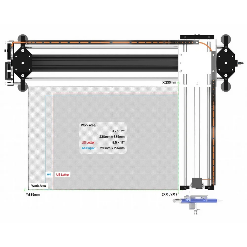 GKDraw X3 Pro 2 в 1 координатный плоттер для рисования 5500 МВт гравировальный станок с ЧПУ комплект деревообрабатывающий фрезерный станок 2500 мвт 500 МВт надпись робот лазерная гравировка
