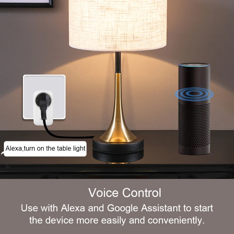 

Broadlink SP4L Smart EU Socket 16A Electrical WiFi Plug with Night Light Timer Work with Google Home Alexa for Home smart home