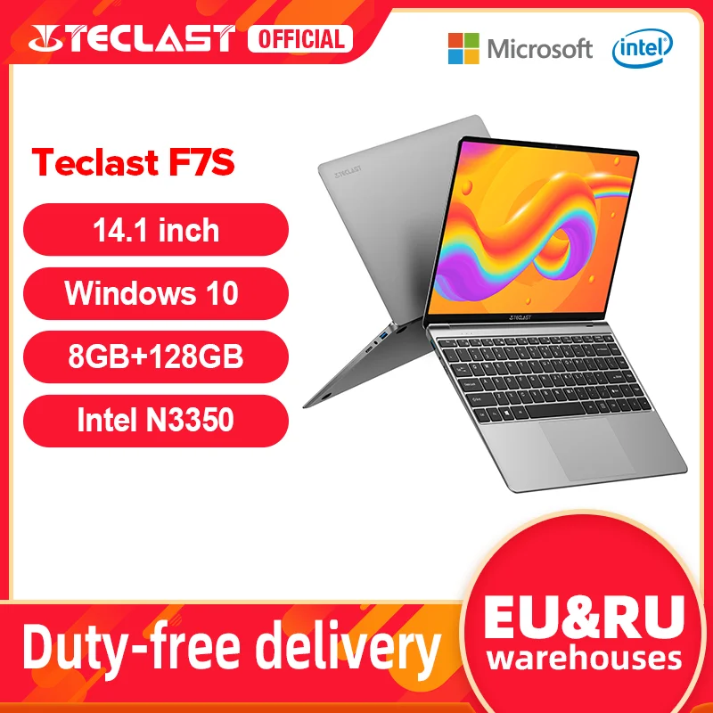 Фото Ноутбук Teclast F7S 14 1 дюйма 1920x108 0 IPS Windows 10 8 + 128 ГБ | Компьютеры и офис
