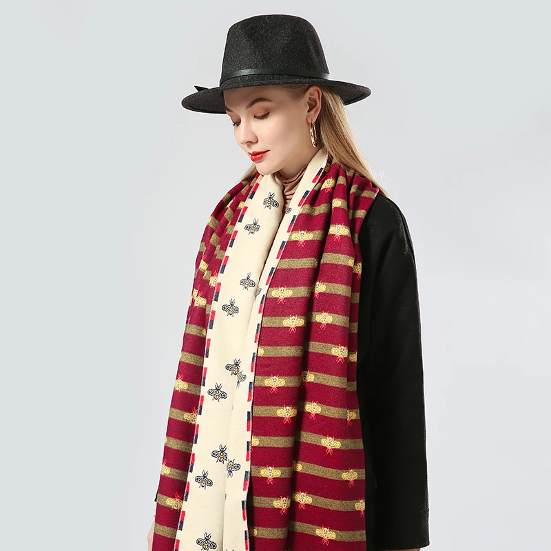 Роскошный брендовый двухсторонний женский шарф Mrs зимняя теплая кашемировая