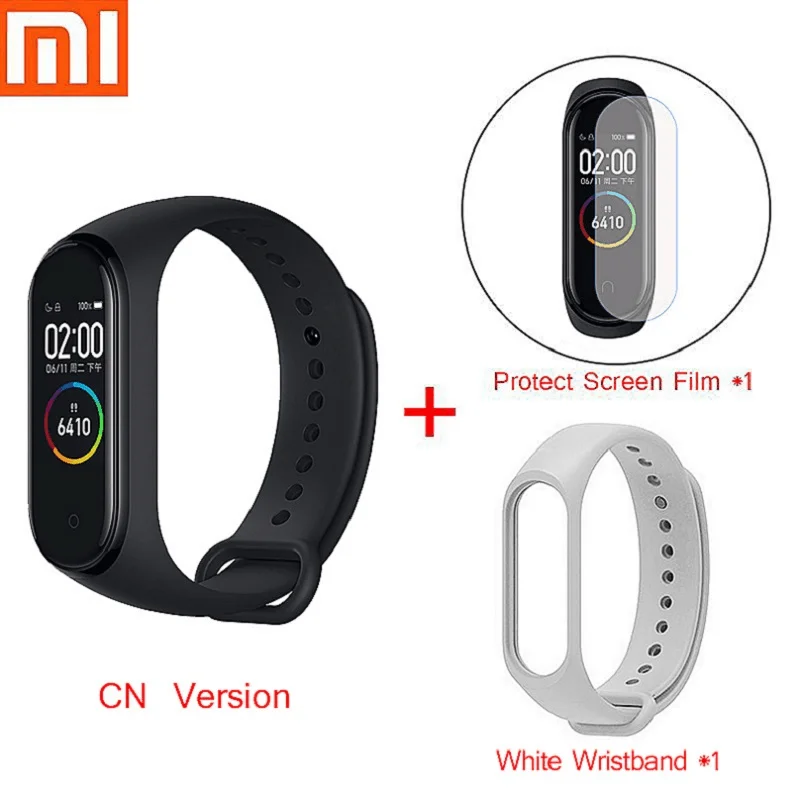 Xiaomi Mi смарт-браслет 4 фитнес-браслет MiBand 4 Частота сердечных сокращений большой сенсорный экран сообщение Smartband D30 - Цвет: Серый