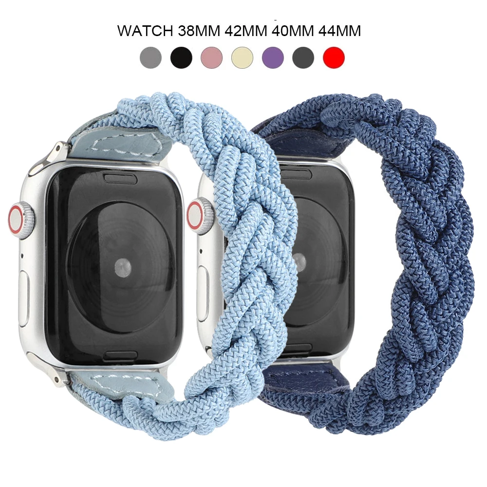 Watchbands for Apple Watch 6 Series SE Strap 40mm 44mm Woven Solo Loop Braided Bands for iwatch 5/4/3/2 38mm 42mm accessories