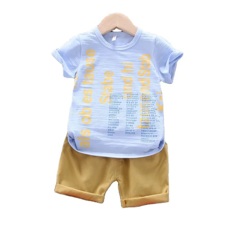 

Summer Fashion Baby Boys Girls Clothes Children Cotton Letter T Shirt Shorts 2Pcs/set Kids Tracksuits Toddler Casual Sportswear