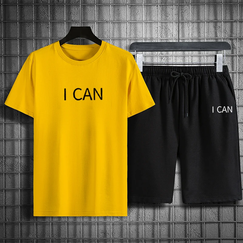 Мужской модный спортивный костюм Повседневная брендовая одежда мужские шорты