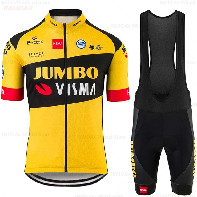 

JUMBO VISMA Cycling Jersey 2021 Pro Team Men Cycling Set Racing Bicycle Clothing Suit Summer Mountain Bike Clothes Sportwears