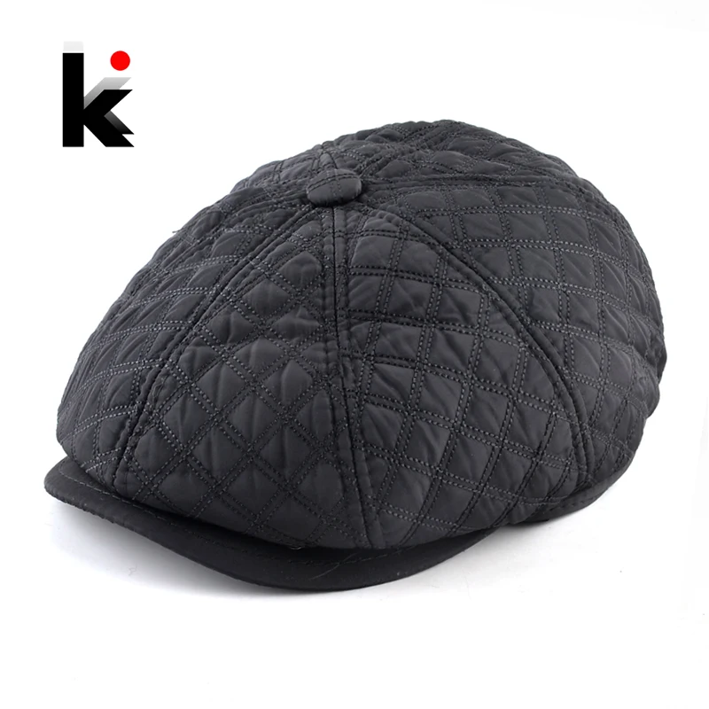 Кепка унисекс Женский однотонный берет шапка для мужчин Осень-зима черные кепки
