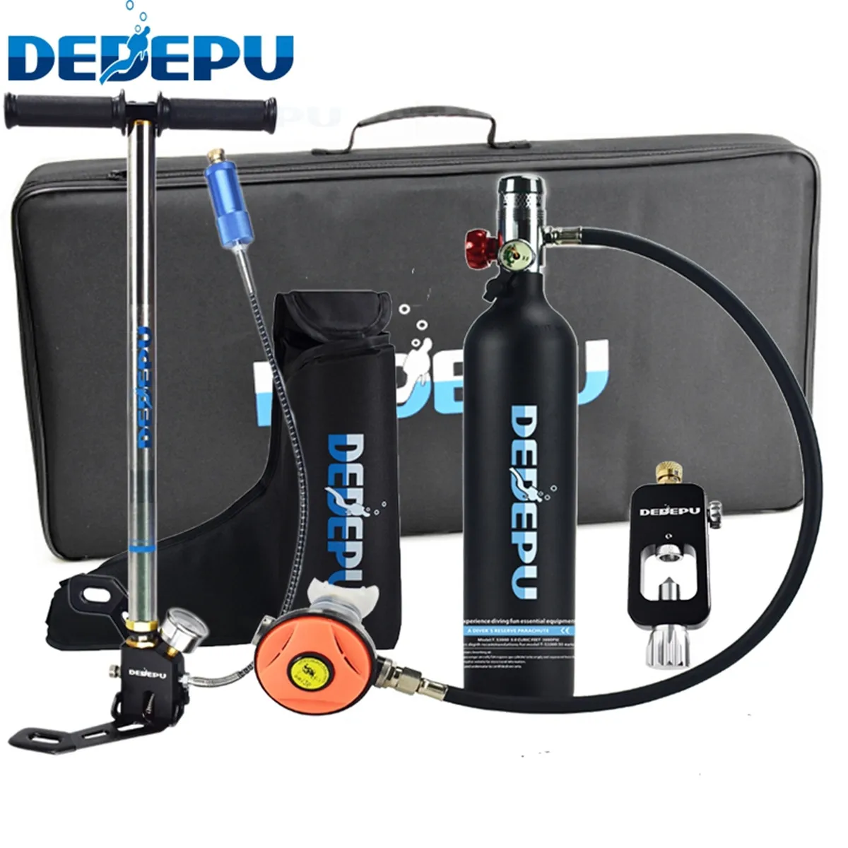 

DIDEEP 1L мини Кислорода Воздуха Танк набор Дайвинг цилиндра респиратор Воздушный бак ручной насос для подводного плавания дыхание снаряжение ...