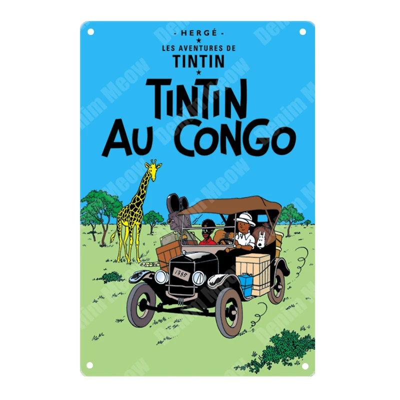 G Tintin мультфильм металлическая Оловянная вывеска Альфа арт живопись магазин настенный стикер домашний декор Tintin фильм плакат Бар Винтаж железные тарелки MN120 - Цвет: G