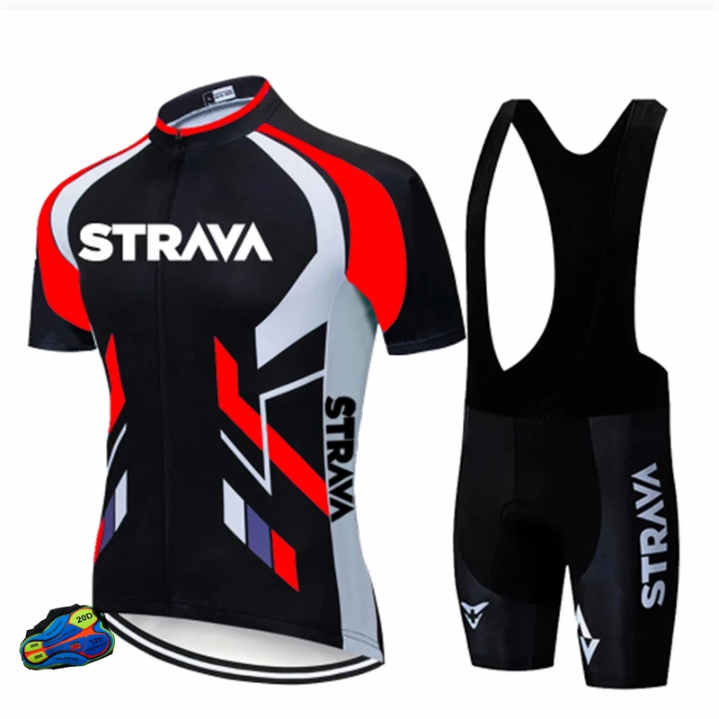

STRAVA 2021 black strava pro bicycle team short sleeve men's cycling shirt summer breathable cycling clothing with Sublimation