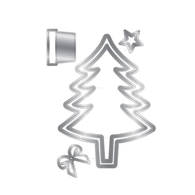 Рождественская елка и Подарочная коробка металлическая высечка сделай сам
