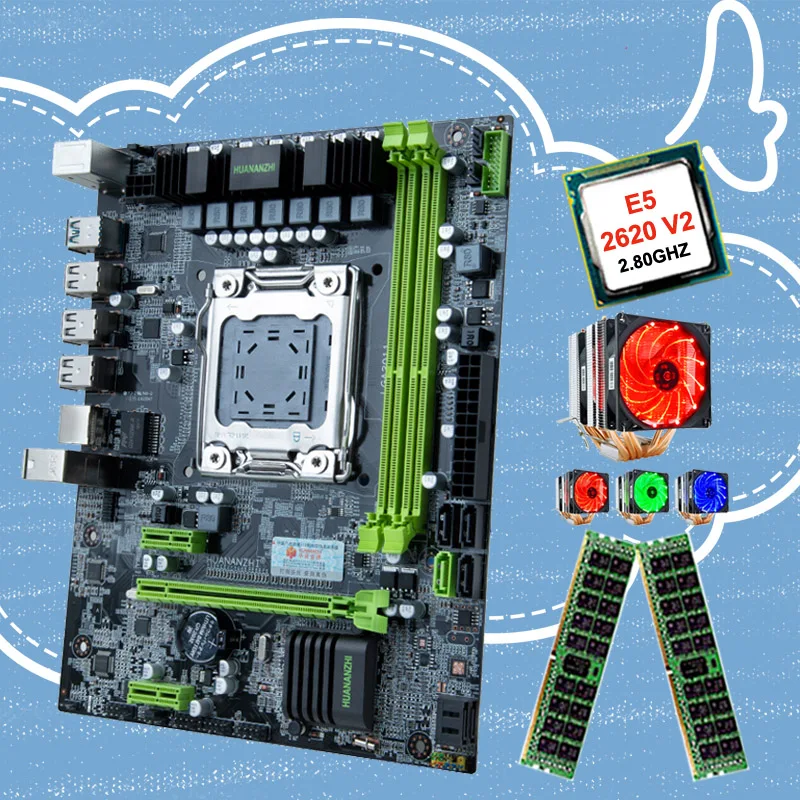 HUANANZHI X79 M ATX материнская плата Комплект высокоскоростной двойной M.2 слот