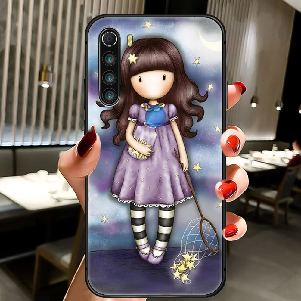 

Santoro Gorjuss Cute girl Phone Case Cover Hull For XIAOMI Redmi 7a 8a S2 K20 NOTE 5 5a 6 7 8 8t 9 9s Pro Max black Etui Fashion