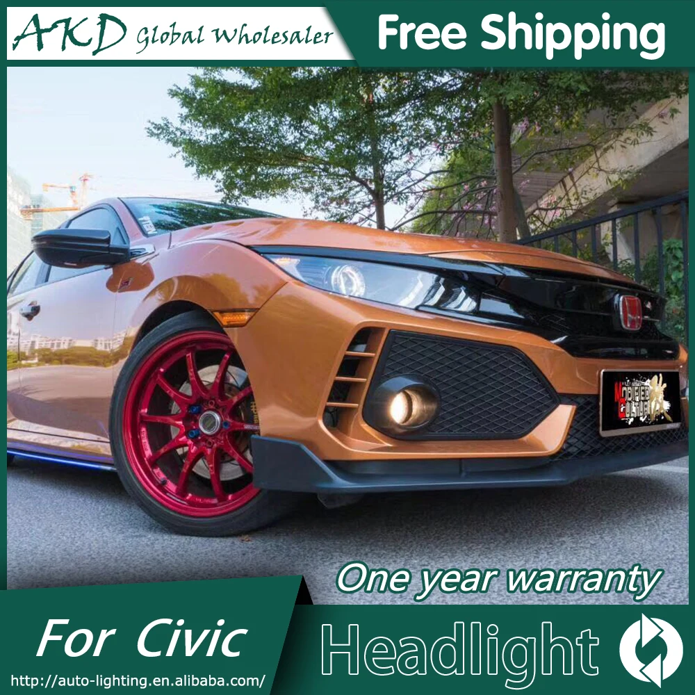 АКД автомобильный Стайлинг Головной фонарь для Honda CIVIC X 10th 2016 фара светодиодный