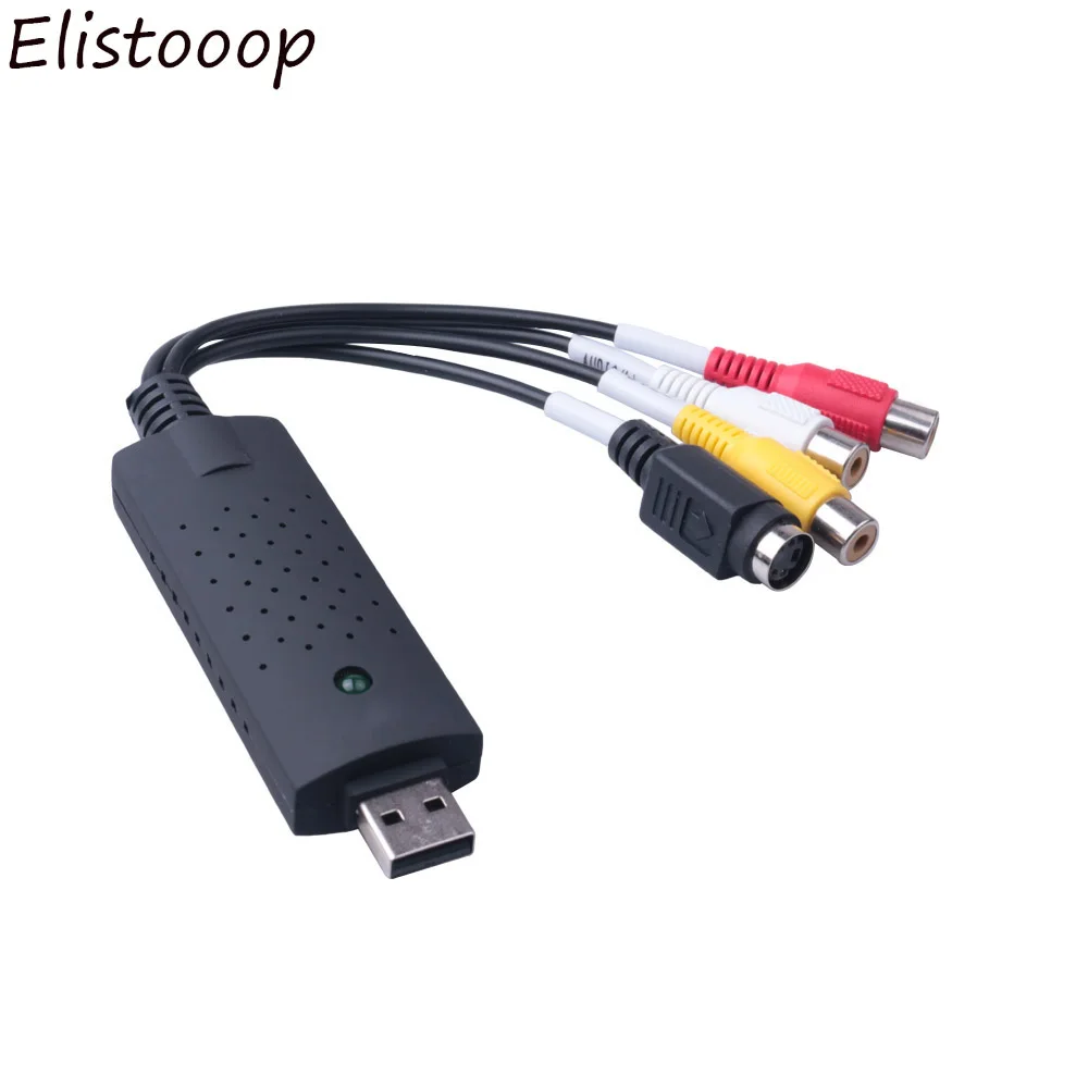 Elistooop 2018 USB 2 0 видеозахват адаптер для ПК ТВ аудио DVD DVR VHS Windows XP Vista Win 7 | Электроника