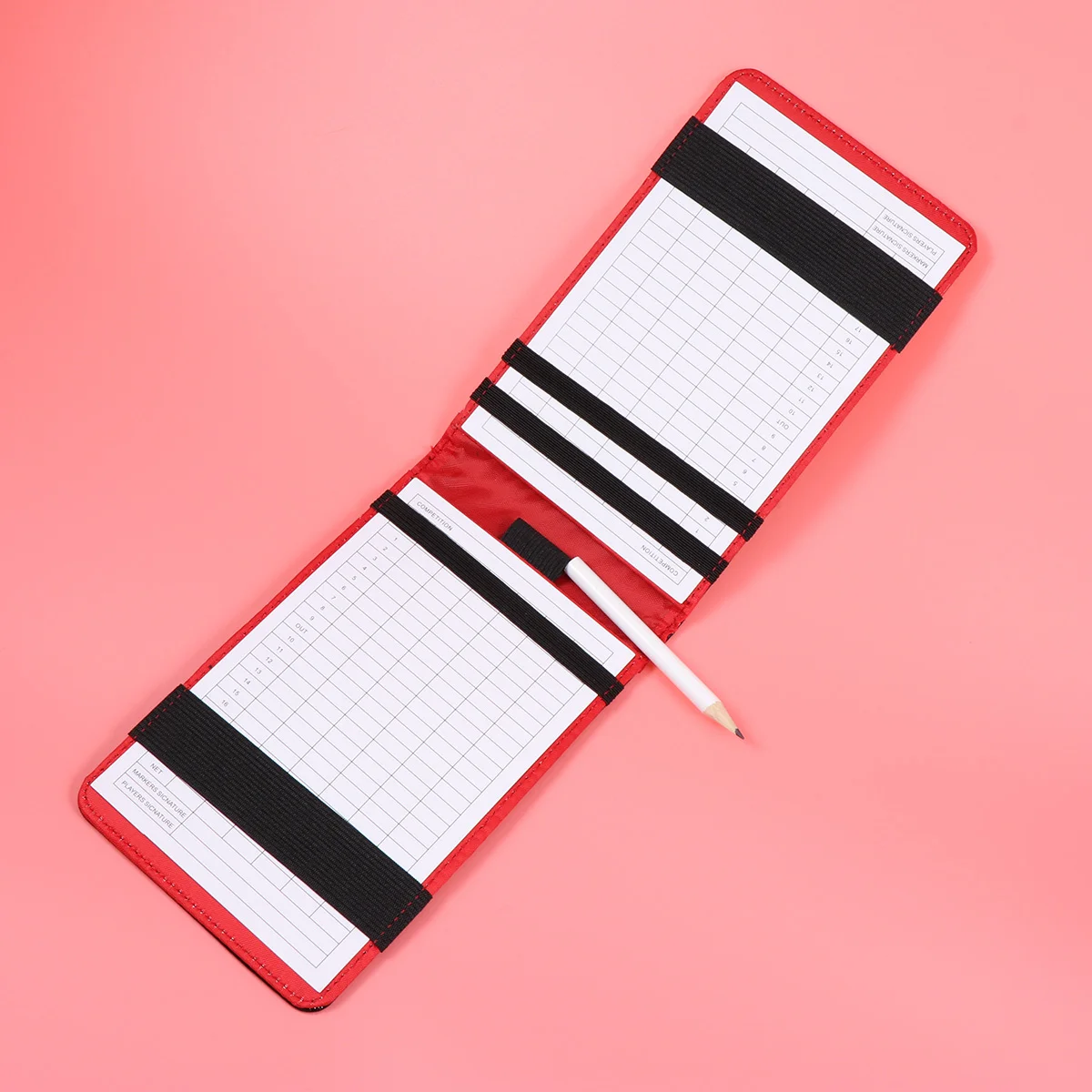 

PU Scorecard Keeper Score Book Scorecard Holder Score Tracking Pocketbook Scoring Notebook(Red)