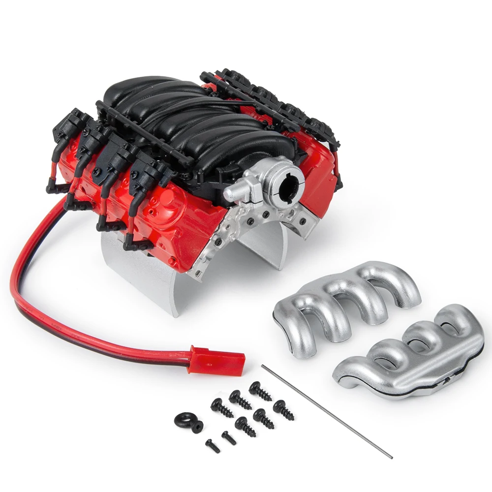 AXSPEED красная черная металлическая модель V8 TRX 4 крышка двигателя