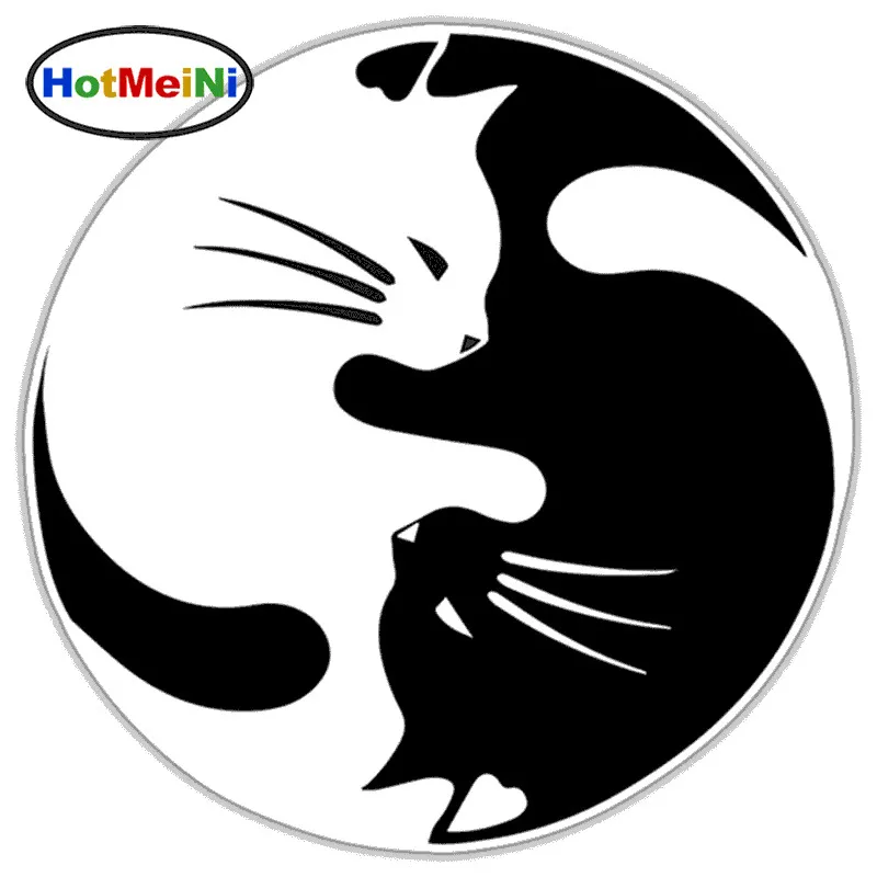 HotMeiNi 13x13 см Инь и Ян кошка любимый автомобиль наклейка для грузовика окна бампера двери винил Милая наклейка автостайлинг гонки