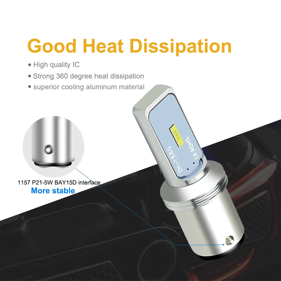 ANMINGPU 2x P21W Led BA15S 1156 лампа BAU15S PY21W CSP 1860SMD 1157 P21/5W BAY15D сигнальная поворотный сигнал