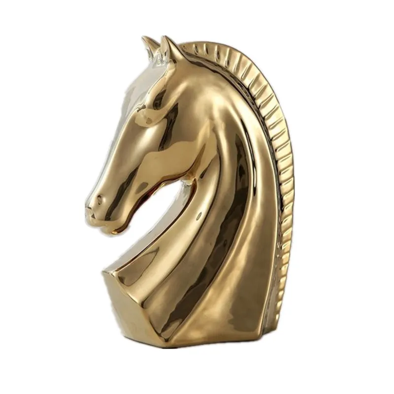 

3PCS/SET NORDIC CERAMIC ORNAMENTS HORSE HEAD STATUES ANIMALS FIGURINE ART&CRAFT HOME DECORATION ACCESSORIES R664