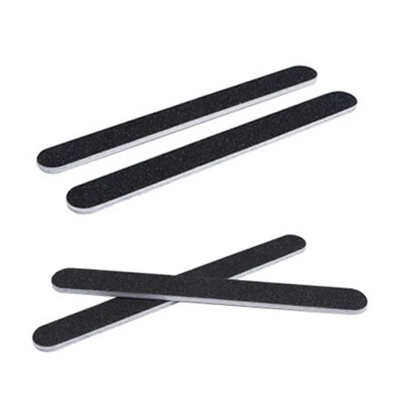 5pcs Straight Профессиональный 5 шт./компл. черный Пилочки для ногтей шлифовальная 100/180 для Неил арта украшения для кончиков Ногтей Маникюр nail Art Инструменты для укладки волос - Цвет: 5pcs Straight