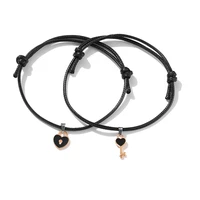 couple bracelets 2021 simple key love black hand rope vintage girlfriend 2pcs lovers bracelet gift gothic fashion jewelry korean